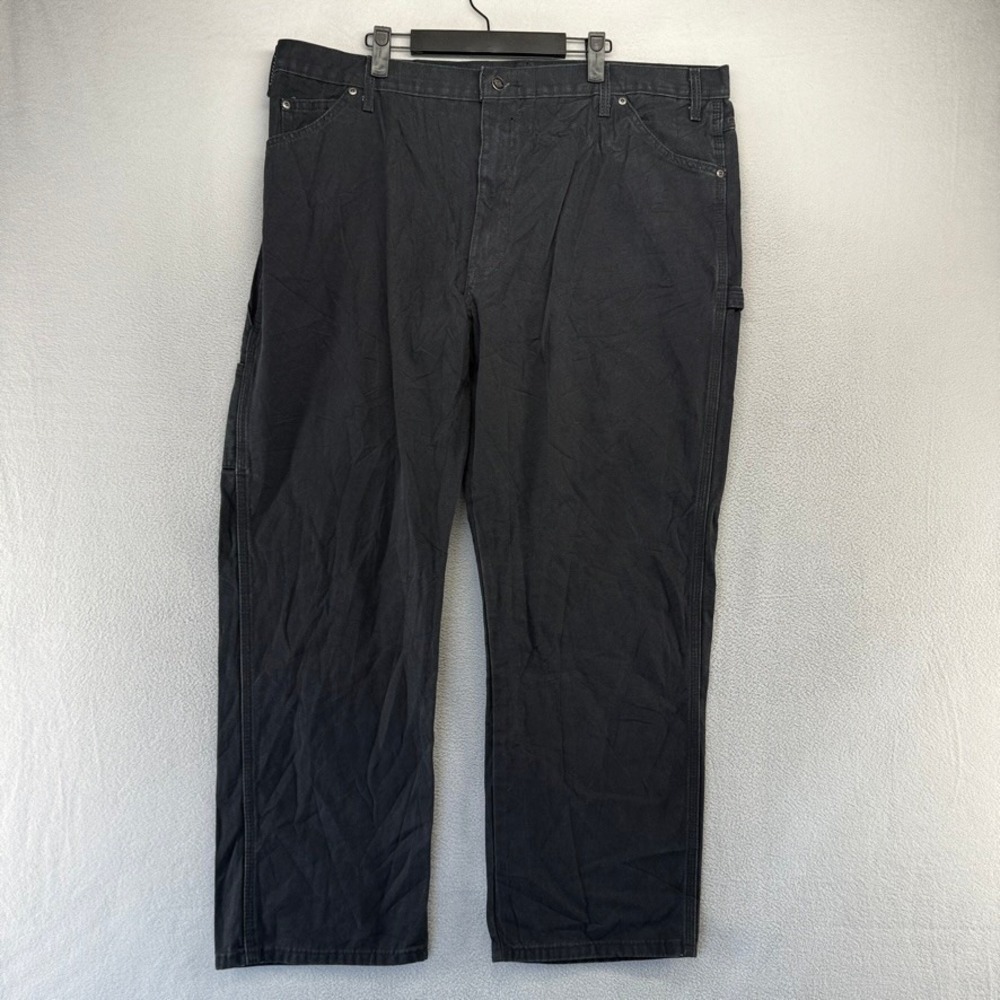 Dickies Carpenter Pants Mens 42x30 Black Duck Canvas Utility Workwear Cotton